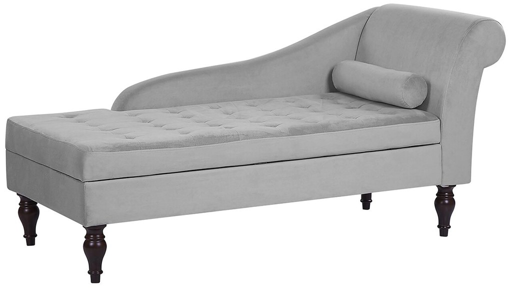 Chaise longue con contenitore grigio chiaro PESSAC Beliani