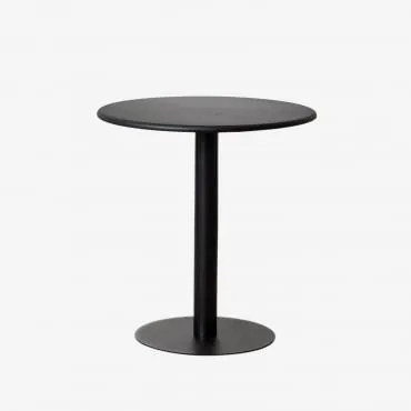 Tavolo da giardino rotondo in metallo (Ø70 cm) Mizzi Nero - Sklum