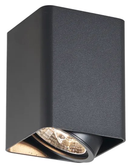 Faretto da superficie di design nero GU10 70mm orientabile e inclinabile - Vox