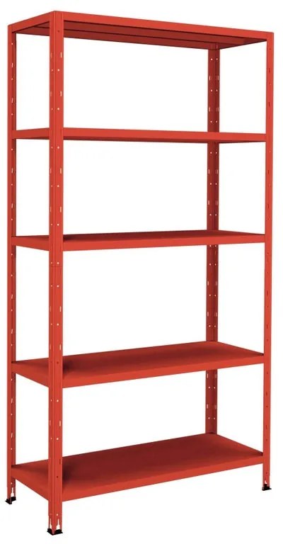 Scaffale in kit 5 ripiani Crosser L 100 x P 40 x H 188 cm rosso, portata per ripiano 130 kg