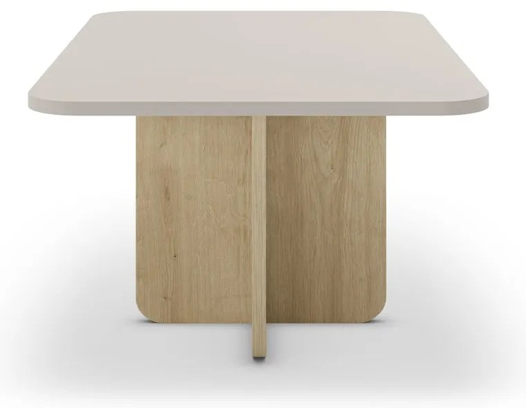 Tavolino da salotto color crema/di colore naturale con effetto rovere 56x100 cm Hillary – Marckeric