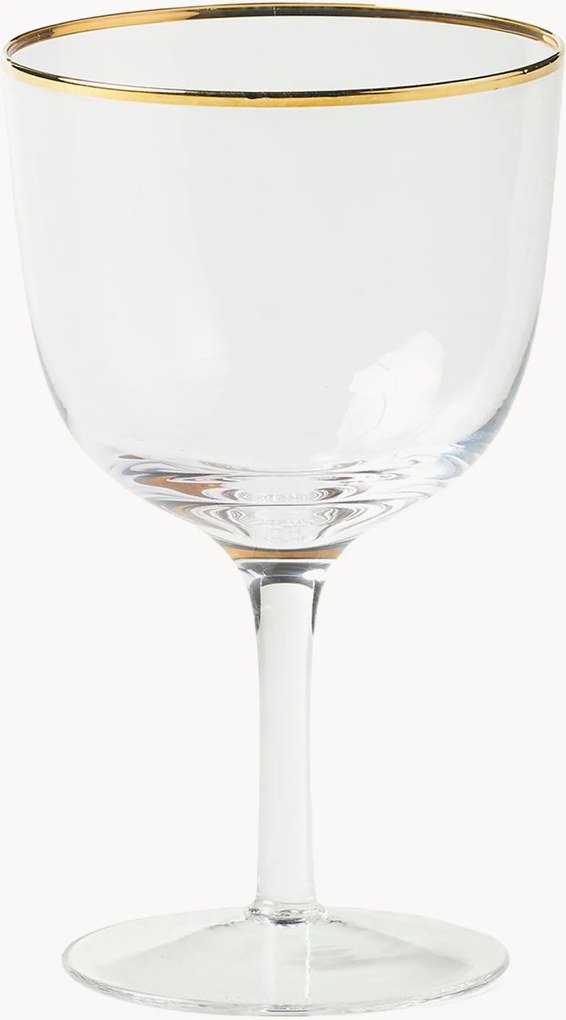 Set di 6 bicchieri da vino in vetro soffiato Deco