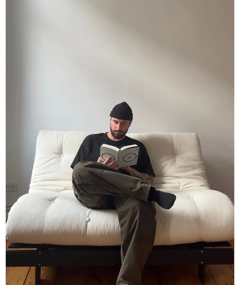 Divano letto grigio scuro 140 cm Roots Black Night - Karup Design