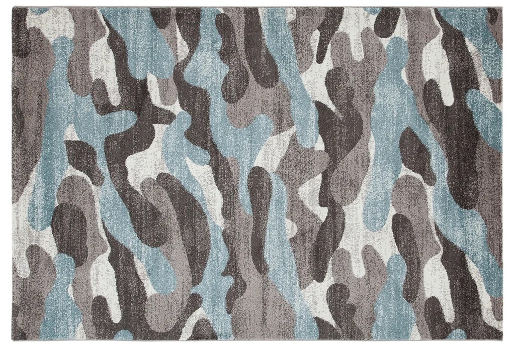 Tappeto 200x300 cm Camouflage grigio e blu