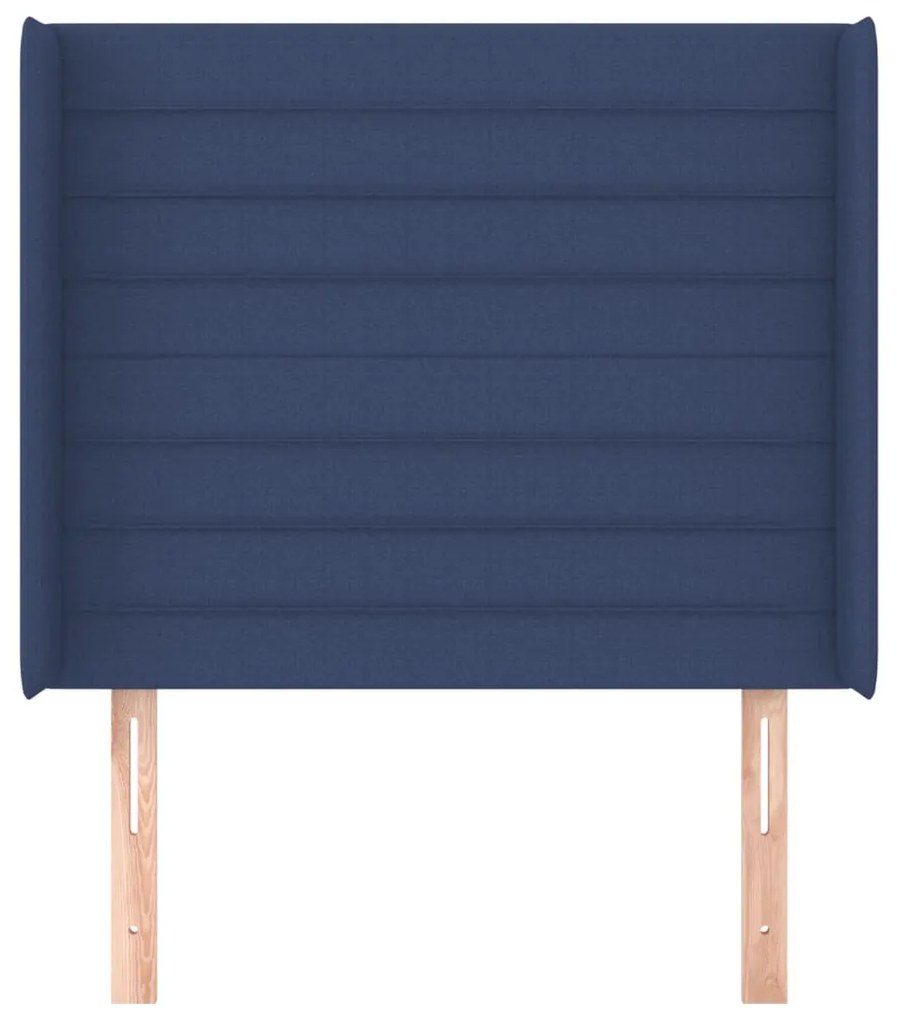 Testiera ad orecchio blu 83x16x118/128 cm in tessuto