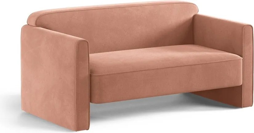 Divano rosa con rivestimento in velluto 140 cm Abby – Micadoni