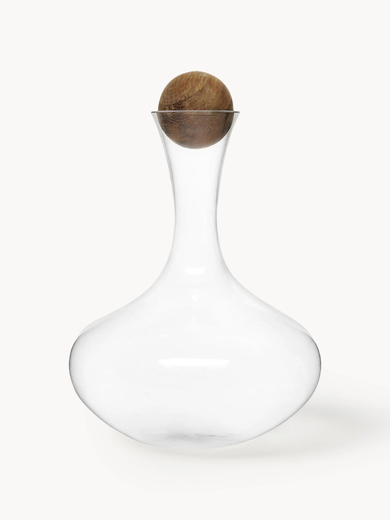 Decanter in vetro soffiato con tappo in legno Eden, 2 L