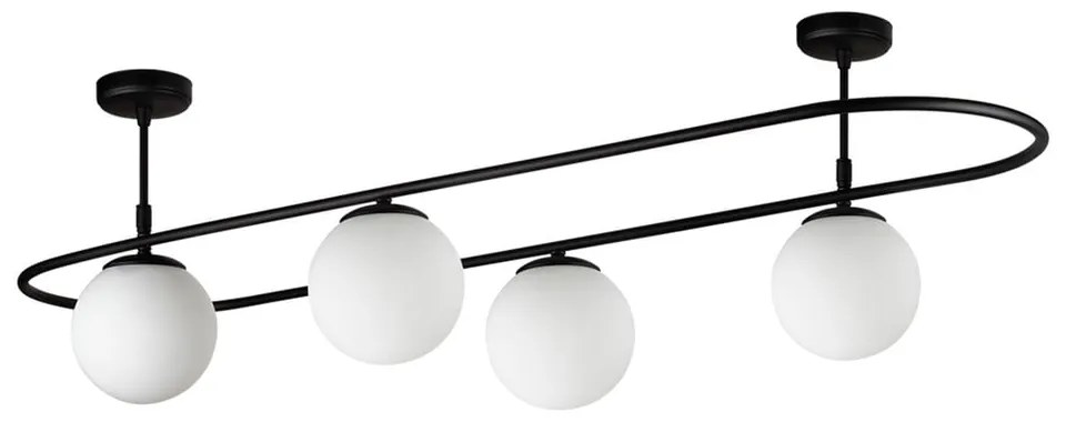 Apparecchio da soffitto nero, lunghezza 124 cm Elips - Squid Lighting