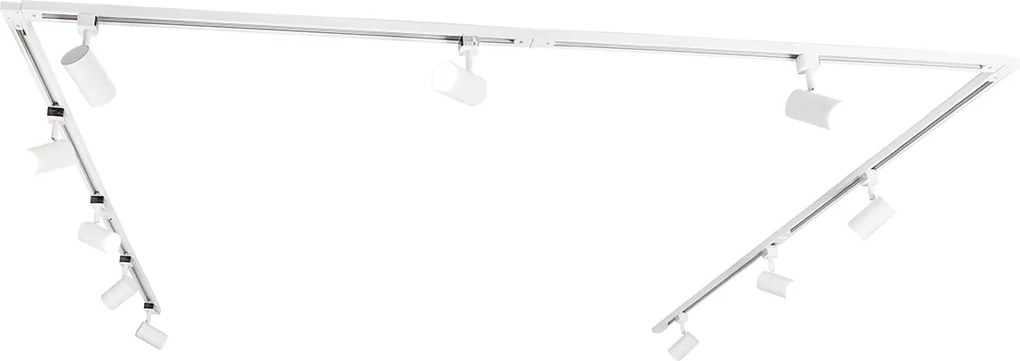 Sistema di illuminazione a binario monofase Smart con 10 faretti bianchi con Wifi GU10 - Iconic Jeana