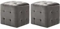 Comodini 2 pz Grigio 30x30x30 cm in Tessuto Vellutatocod mxl 119214