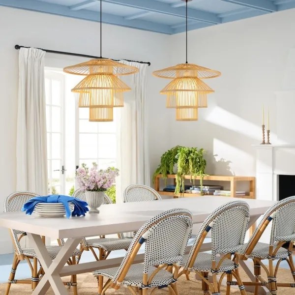 Immax 08255L - Lampadario a sospensione con filo PINCHOS 1xE27/40W/230V diametro 50 cm bambù