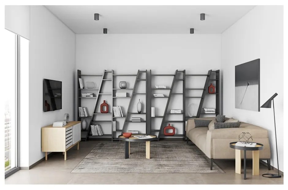 Libreria nera 190x195 cm Delta - TemaHome