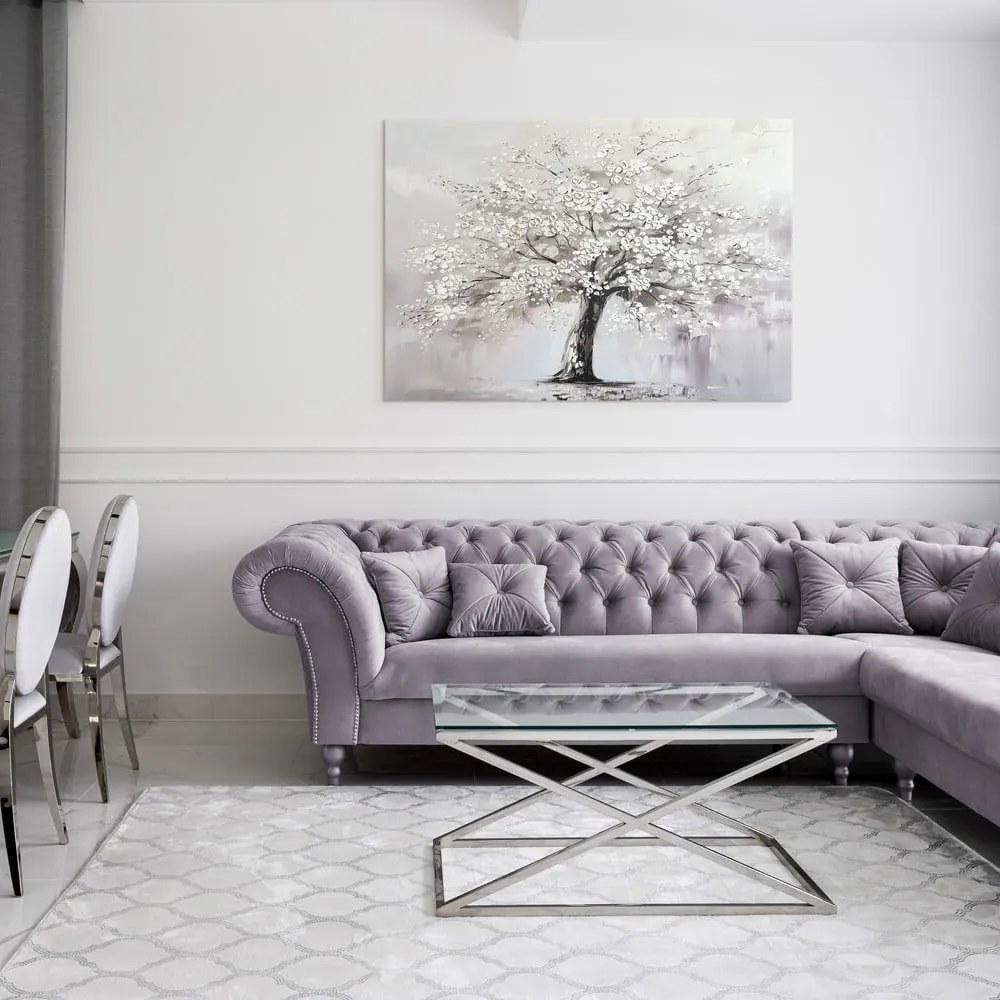 Quadro con elementi dipinti a mano 70x100 cm White Tree – Styler