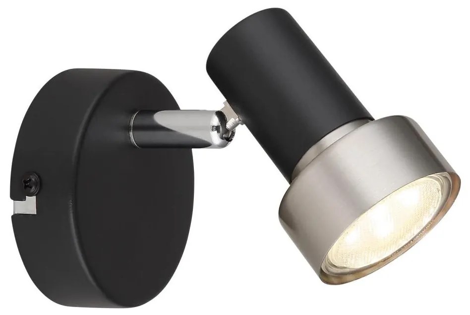 Globo 57917-1N - Faretto da parete MASON 1xGU10/25W/230V nero/argento