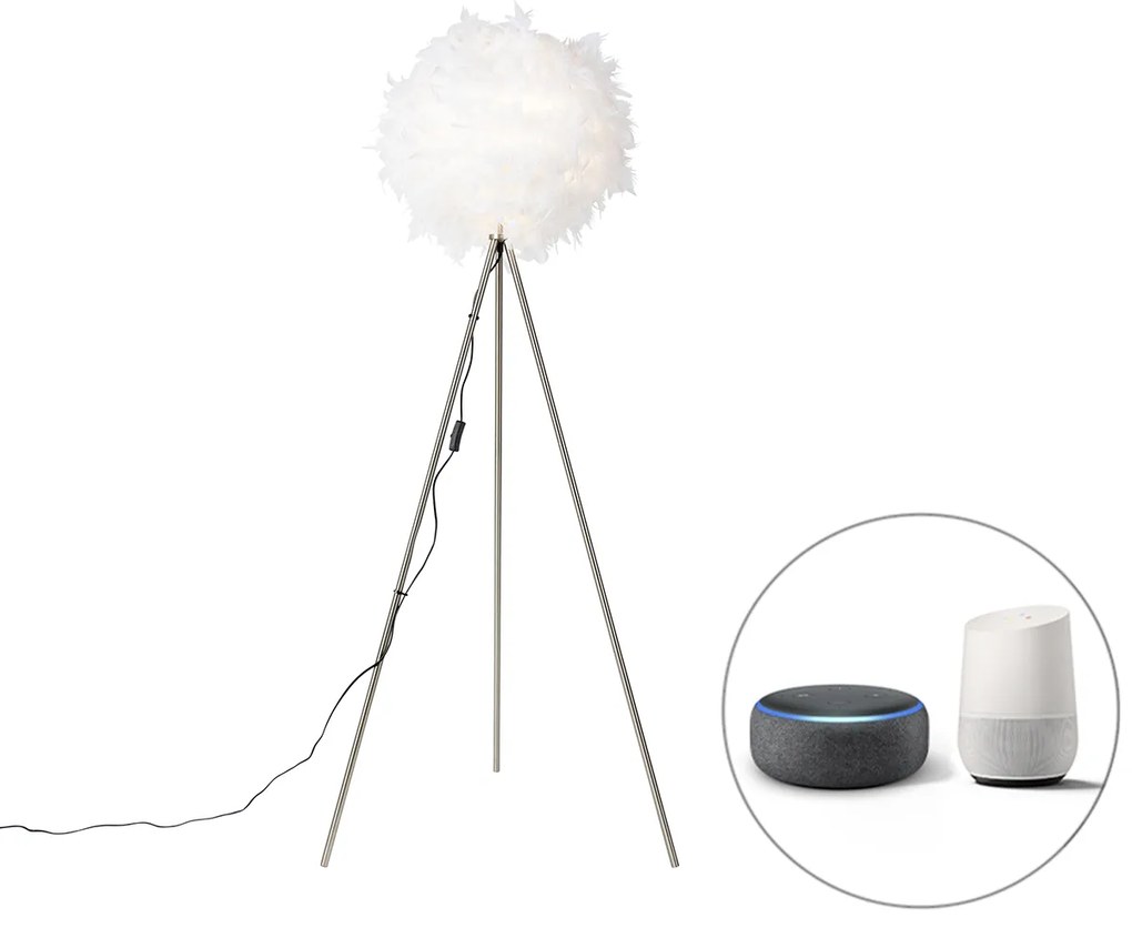 Lampada da terra romantica intelligente bianca incl. Wifi A60 - Feather