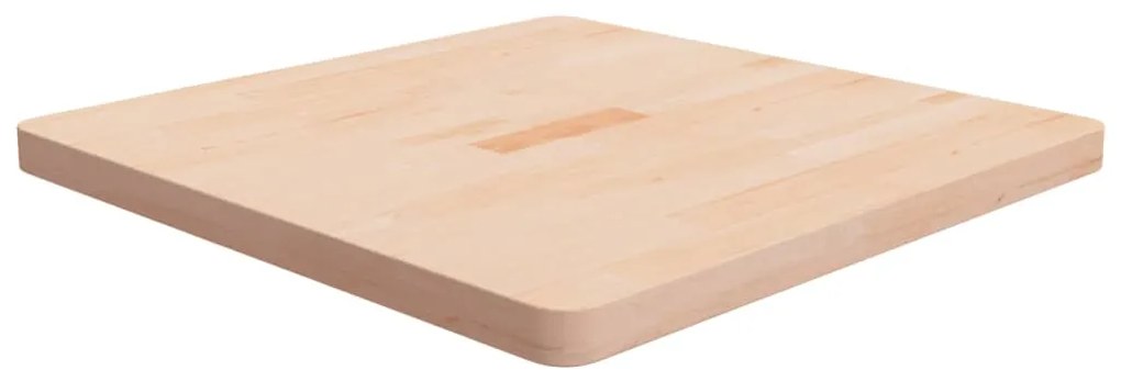 Piano Tavolo Quadrato 70x70x4 Cm Massello Rovere Non Trattato /