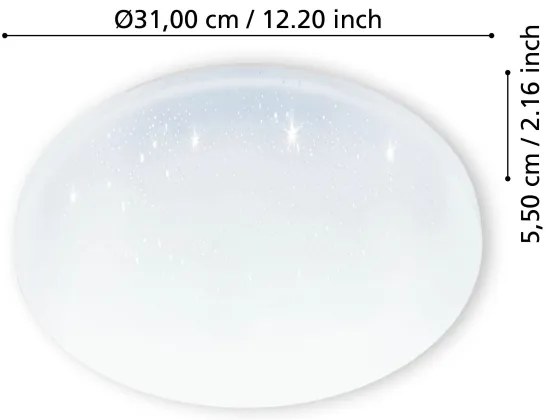 Eglo 900363 - Plafoniera LED da bagno FRANIA LED/18W/230V IP44