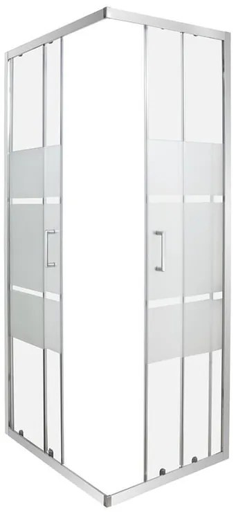 Box doccia angolare con porta scorrevole, vetro smerigliato 6 mm, L 68-80 cm x L 68-80 cm, H 190 cm, cromo Zesk