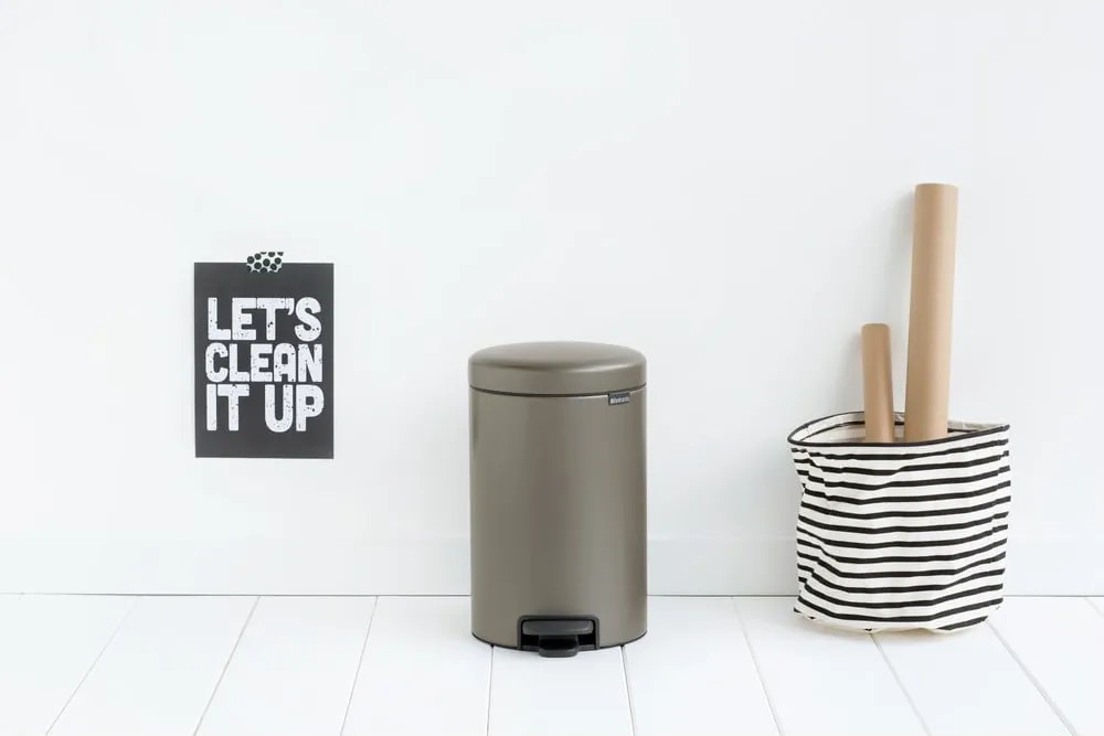 Bidone grigio in acciaio 12 l NewIcon - Brabantia