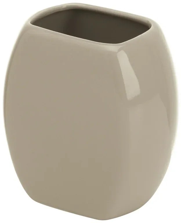 Porta spazzolini bagno tortora dappoggio in ceramica