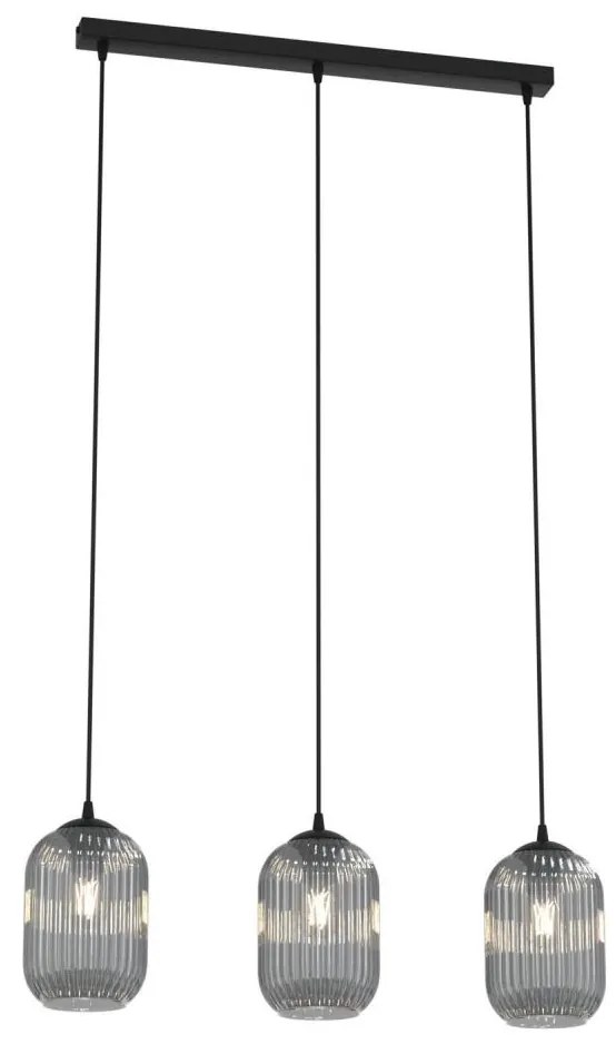 Lampadario a sospensione con filo VERDI 3xE27/15W/230V nero/grigio
