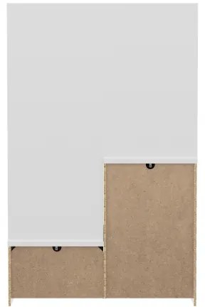 Parete attrezzata per ingresso con specchio HIRO bianco/grigio