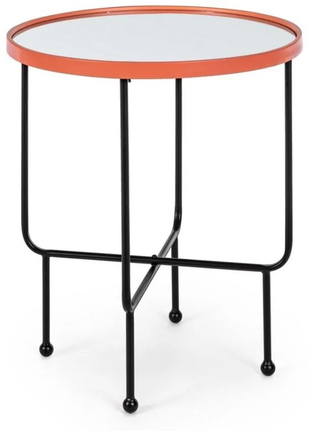 Tavolino PAINTER con piano a specchio colore arancione