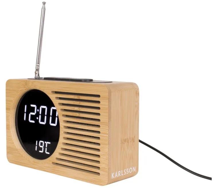 Sveglia in bambù con radio Retro - Karlsson