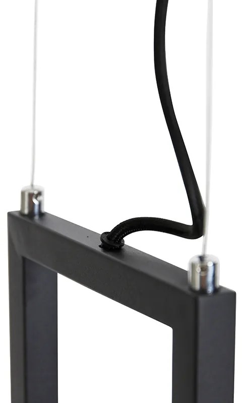 Lampada a sospensione industriale nera con mensola 4 luci GU10 - Cage Rack