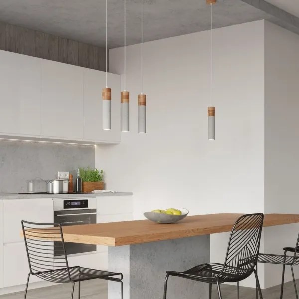 Sollux SL.0965 - Lampadario a sospensione con filo ZANE 1xGU10/40W/230V calcestruzzo/legno