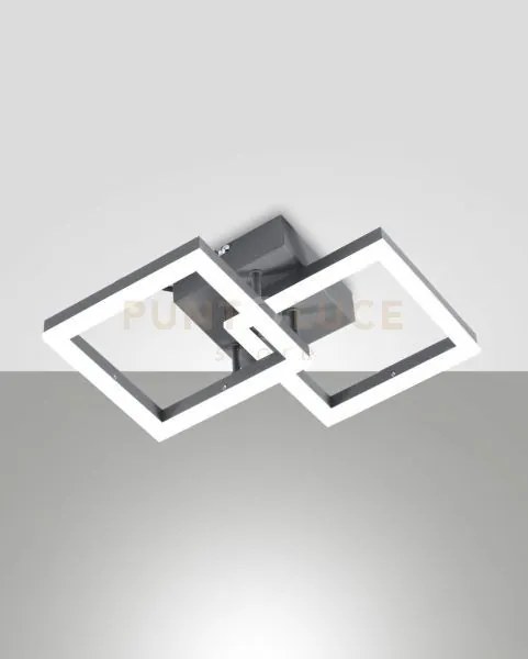 Bard applique antracite 2 luci a led 3000k - 21w - 2160 lm dimmerabile