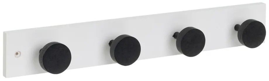 Attaccapanni da parete bianco e nero in pino massiccio 40 cm Anillos – Casa Selección