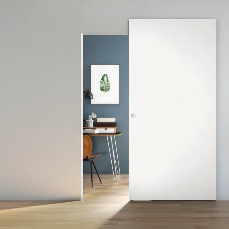 Porta scorrevole Space Lac Quadra in legno, L 101 x H 230 cm, con binario SPACE : Scorrevole esterno muro con binario invisibile