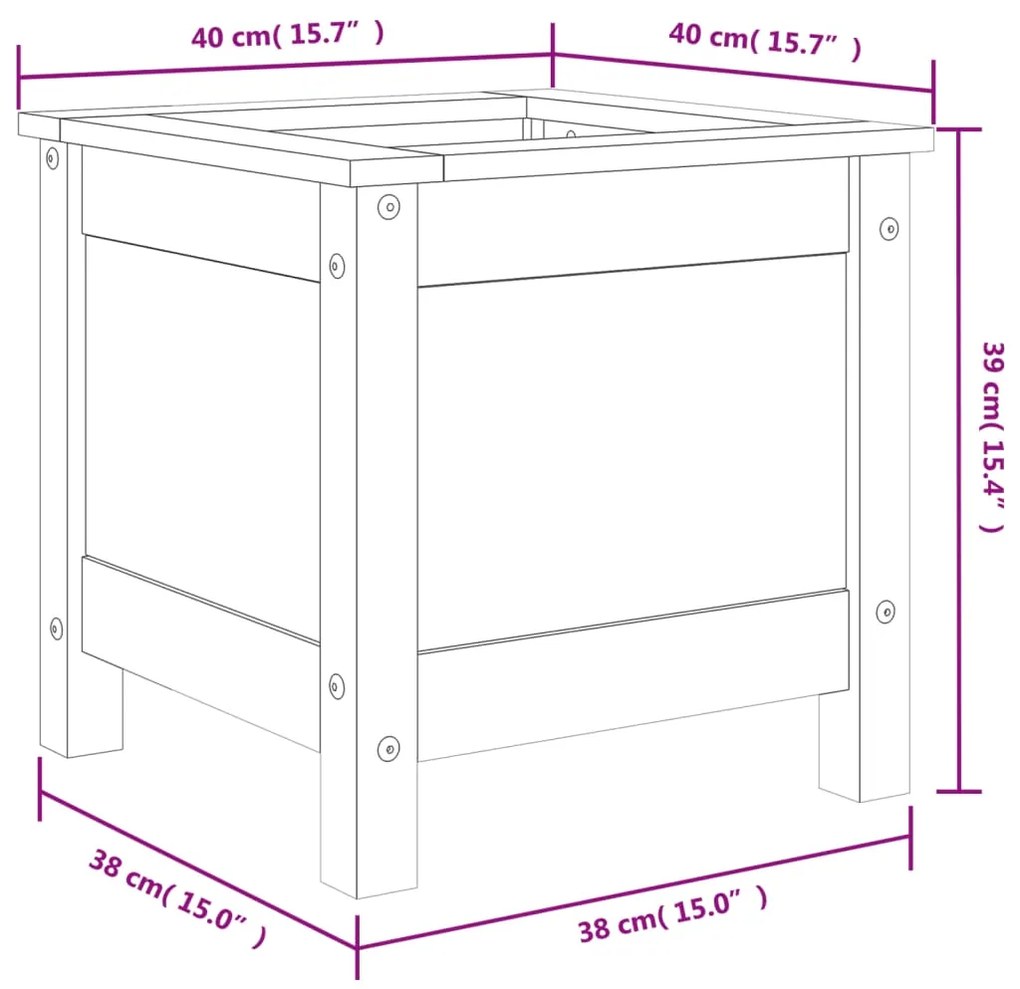 Fioriera da Giardino 40x40x39 cm in Legno Massello di Douglas