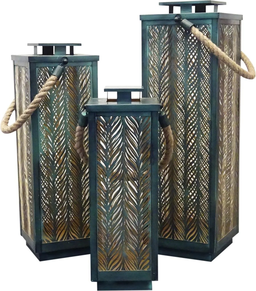 MIZUKI - set di 3 lanterne in acciaio