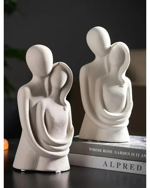 Decorazione da tavolo in ceramica 21x8,5x10 cm bianca