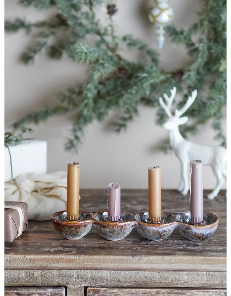 Portacandela in gres per avvento Kalia – Bloomingville