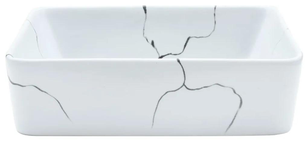 Lavabo da Appoggio Bianco Rettangolare 46x35,5x13 cm Ceramica