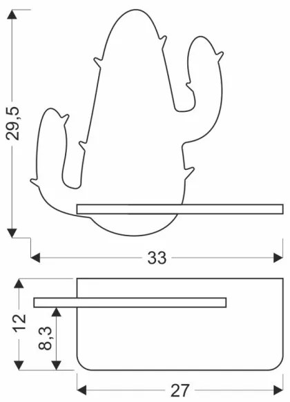 Applique LED per bambini con mensola CACTUS LED/4W/230V verde/legno