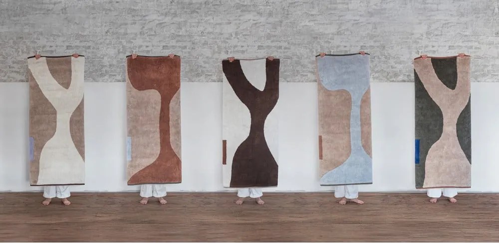 Tappeto in cotone lavabile bianco e marrone 50x80 cm Figura - Mette Ditmer Denmark