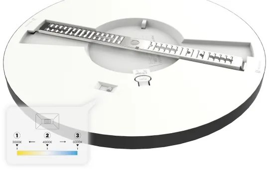 Plafoniera EVORA LED/18W/230V 3000/4000/6000K Ø 22,5 cm nero