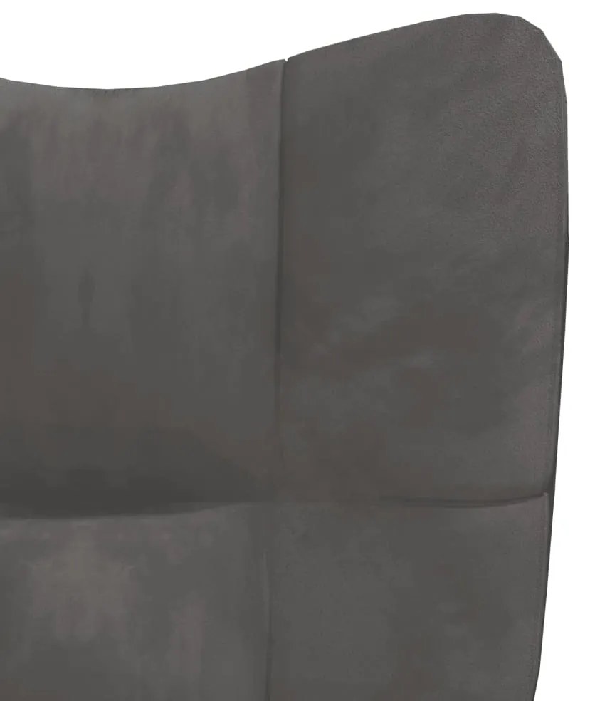 Sedia relax grigio scuro in velluto
