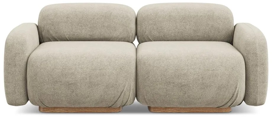 Divano componibile beige con rivestimento in bouclé 190 cm Ailani – Makamii