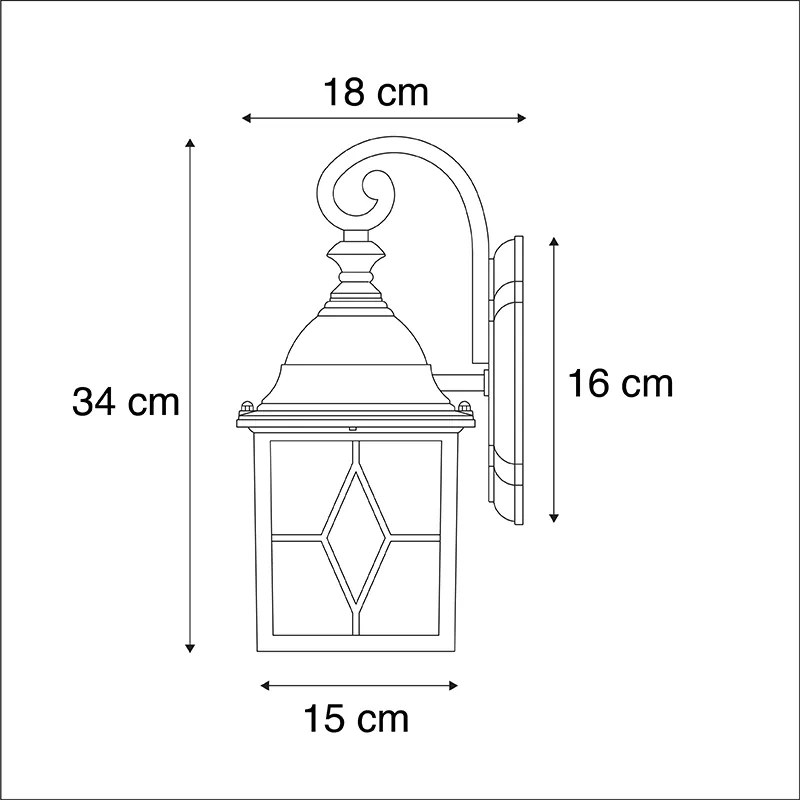 Lampada da parete esterna intelligente romantica in bronzo con Wi-Fi A60 - London