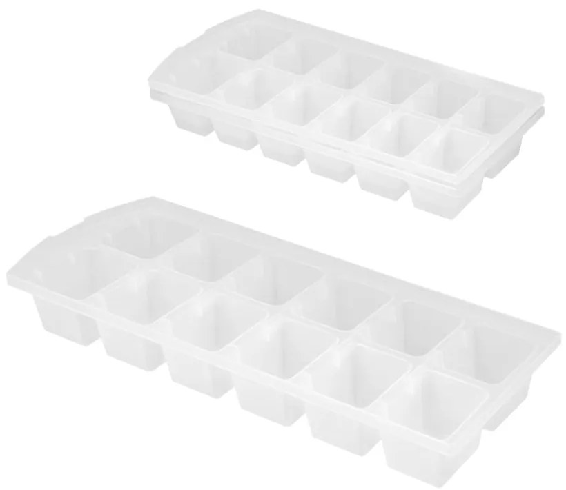 Set di 2 vaschette per cubetti di ghiaccio bianche Ice Cube - Metaltex