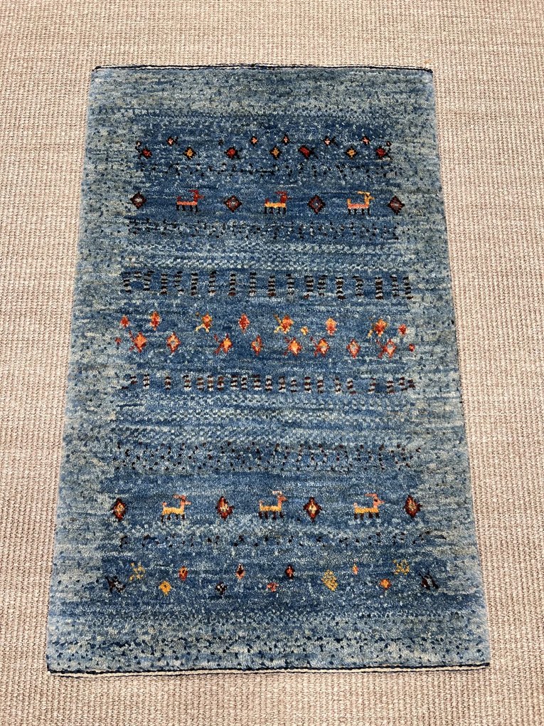 Loribaft Tappeto persiano 90x50 Blu (Iran) Annodato A Mano