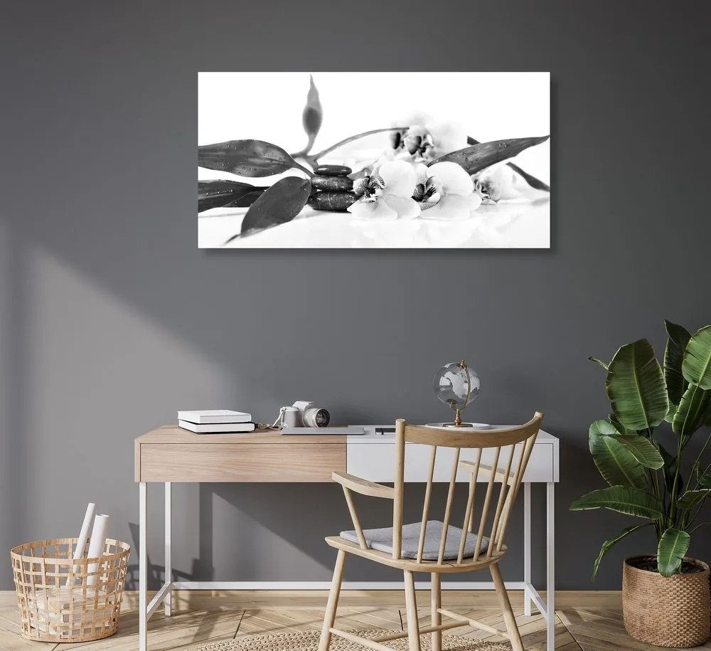 Quadro su tela – Natura morta con pietre Zen in bianco e nero