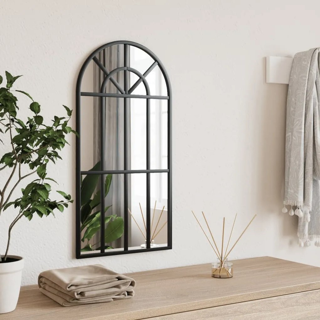 Specchio Da Parete Nero 30x60 Cm Arco İn Ferro /