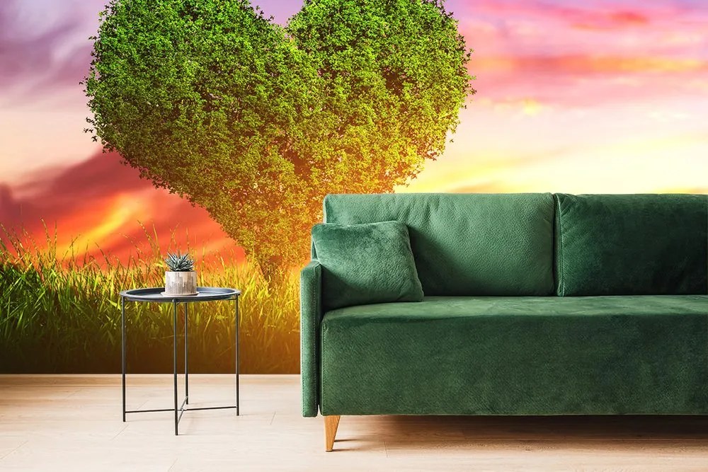 Carta da parati – Albero a forma di cuore
