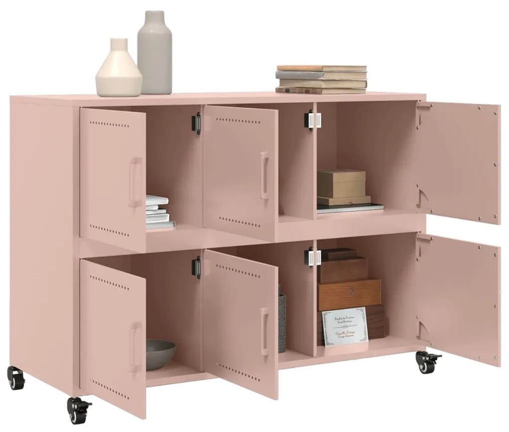 Credenza rosa 100,5x39x72 cm in acciaio laminato a freddo